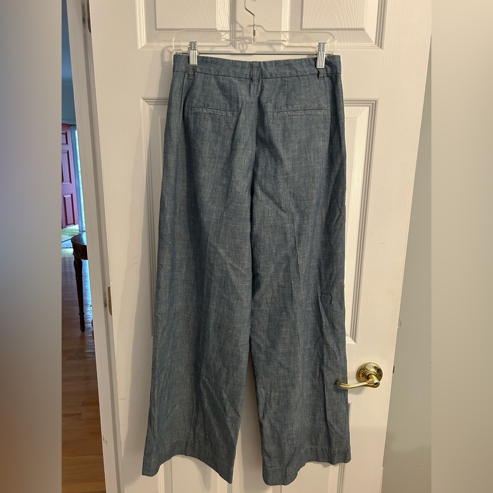 Ralph Lauren Pleated Chambray Wide Leg Pants - Picture 8 of 12